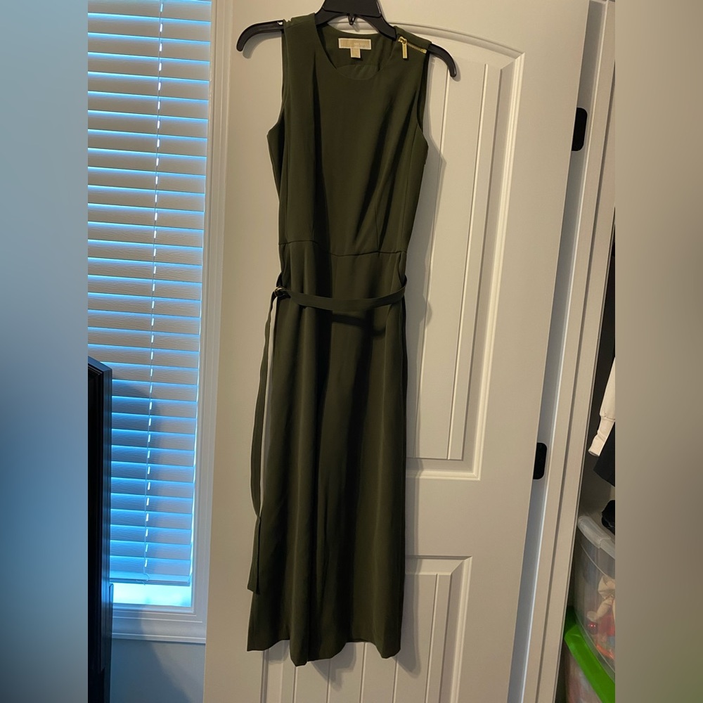 Olive green cropped jumpsuit